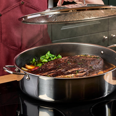 Hybrid Deep Sauté Pan with Lid, 9.5 Litre