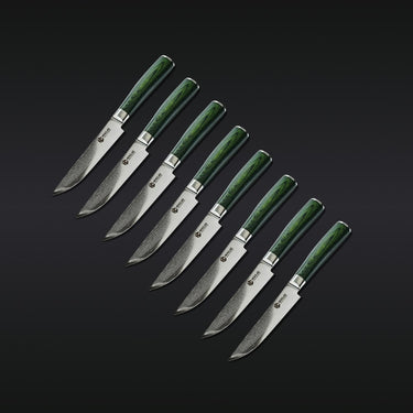 Damascus Steel Steak Knife Set, 8-pc