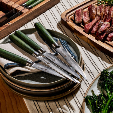 Damascus Steel Steak Knife Set, 8-pc