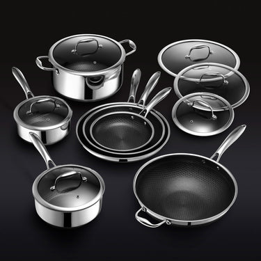 13-teiliges Hybrid-Kochgeschirr-Set mit Deckel von HexClad