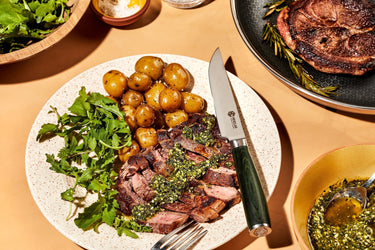 Pan Seared Lamb Steak, Watercress and Mint Pesto