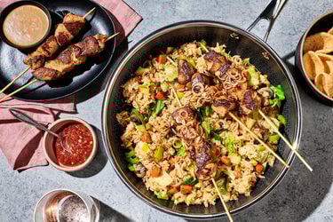 Indo Dutch Fried Rice with Chicken Satay