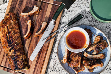 Salt & Pepper Babyback Ribs with Apricot-Bourbon BBQ Sauce