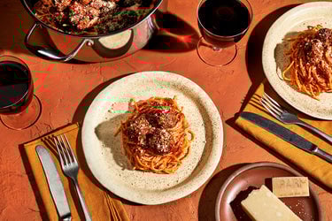 Spaghetti and Parm Meatballs for Two