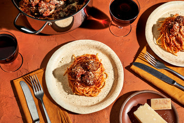 Spaghetti and Parm Meatballs for Two