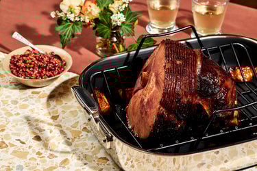 Glazed Ham With Pomegranate Relish