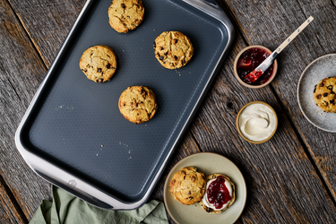 Classic English Scones with Clotted Cream and Jam