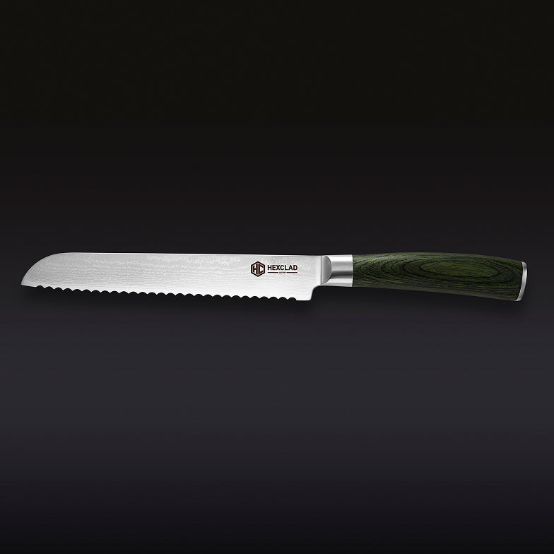 Coltello da pane in acciaio damasco, 20 cm