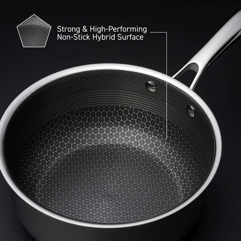 6pc Hybrid Pot Set with Lids | Stainless Steel | HexClad EU