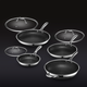 Set di padelle ibride con coperchi + wok, 7 pz