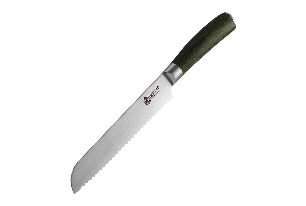 Coltello da pane in acciaio damasco, 20 cm