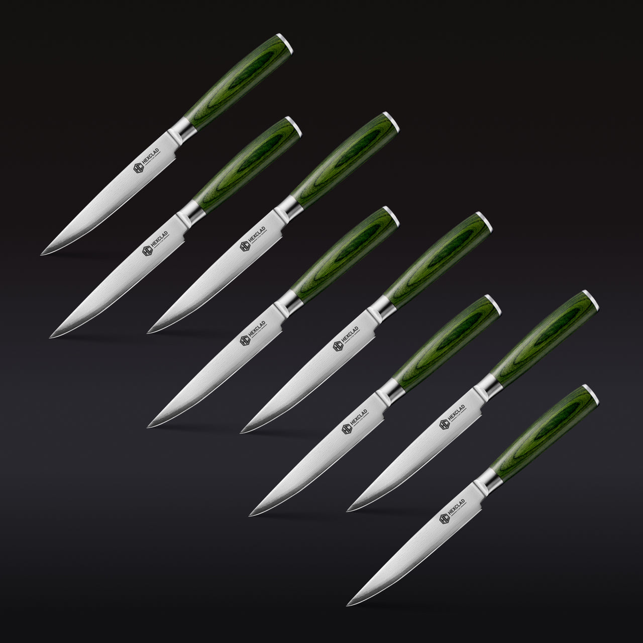 Set coltelli da bistecca in acciaio damasco, 8 pezzi