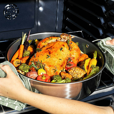 6,6 Liter Hybrid-Schmorpfanne/Hähnchenfritteuse mit Deckel 