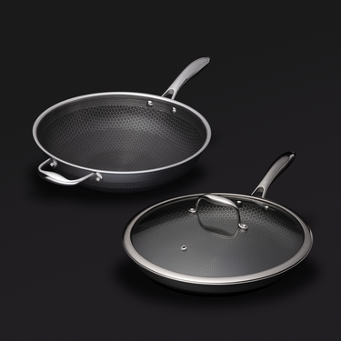 Set hybride pan en wok van 30 cm met deksel