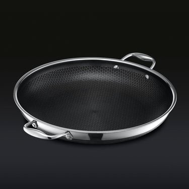 HexClad hybride pan van 35 cm met deksel