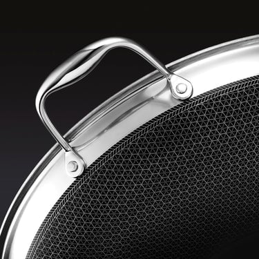 HexClad hybride pan van 35 cm met deksel
