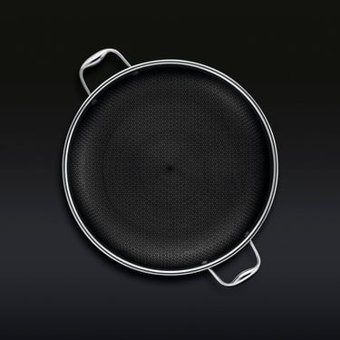 HexClad hybride pan van 35 cm met deksel